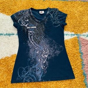 Harley Davidson Women's Size Medium T-Shirt HD Of North Texas Scoop Neck